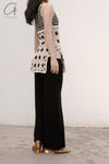 SWAYING/KNIT Embroidered Crochet Vest with Bandeau White/Black SW22SST57